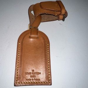 Authentic Louis Vuitton luggage tag and belt